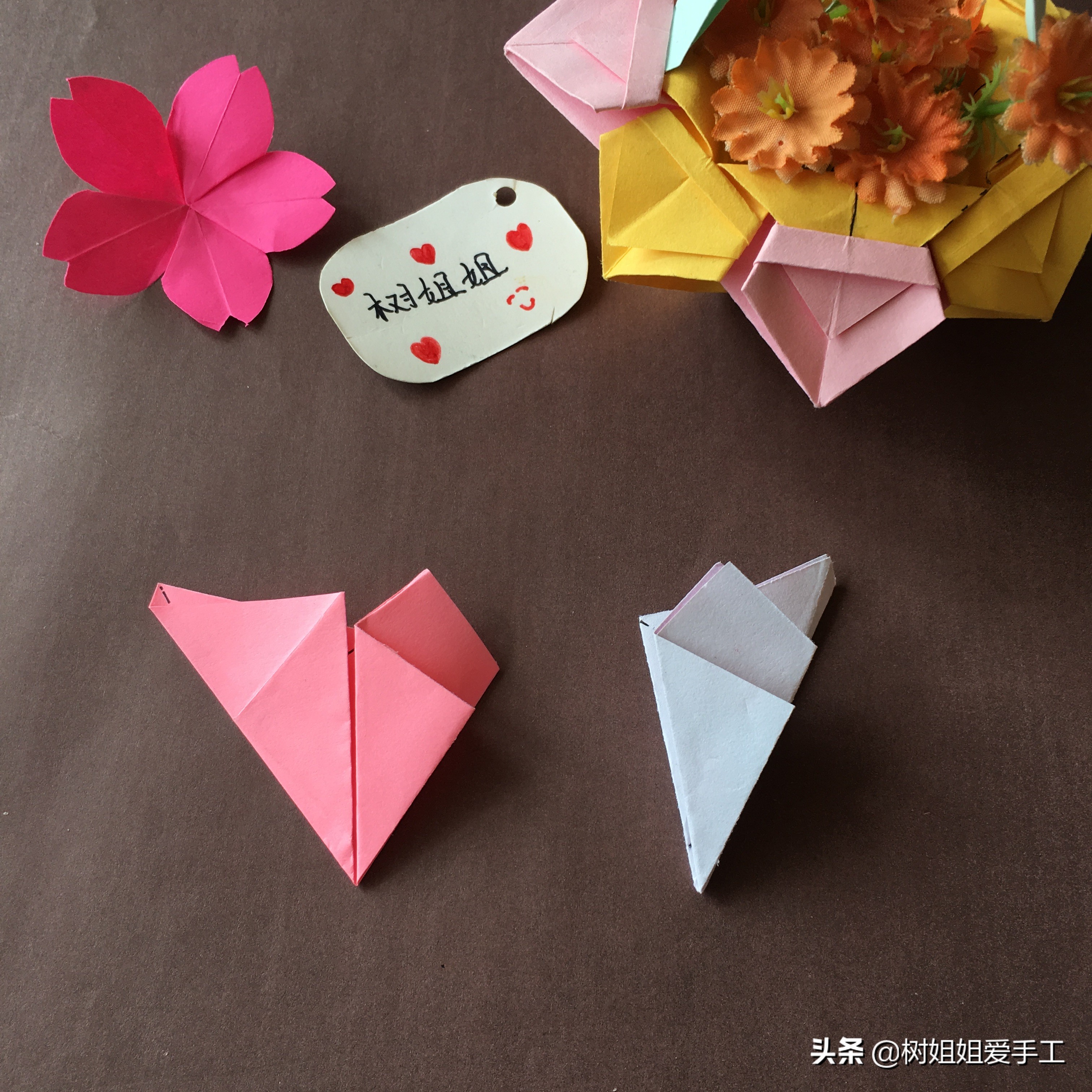 立体折纸樱花,立体樱花折纸