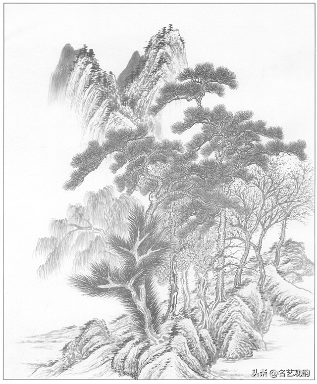 国画山水画作品欣赏简单,山水画稿大全集写意