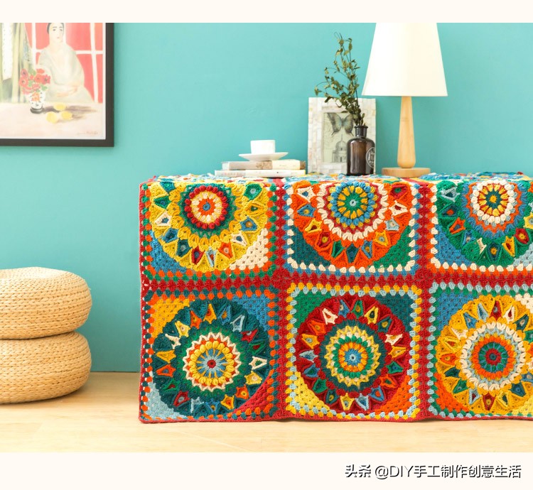 钩针猫咪拼花毯教程,苏苏姐家拼花毯钩针视频全集