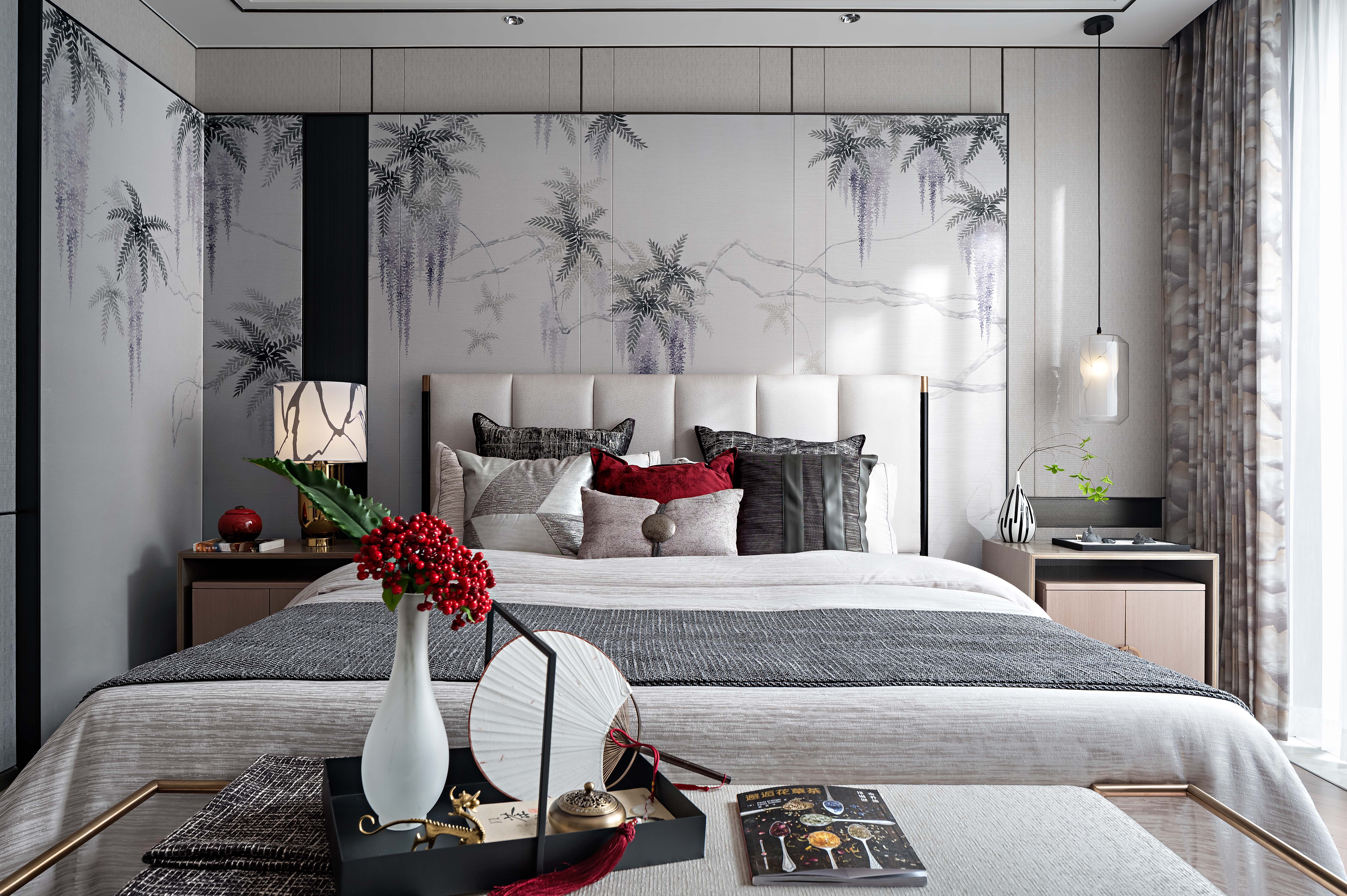 中式装修风格样板房图,桃花源120平中式风格样板房