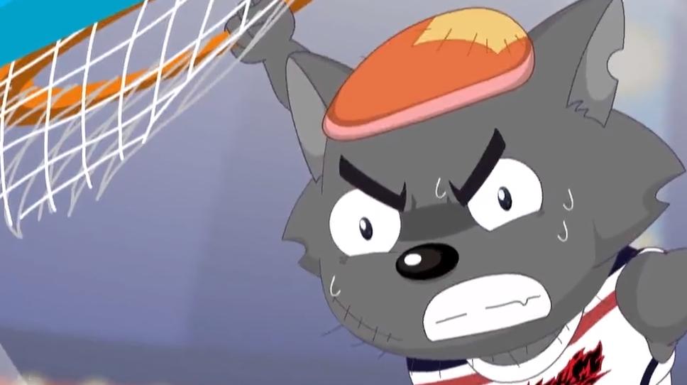 喜羊羊球胜狼虎翼高燃场面,喜羊羊与灰太狼懒羊羊投出三分球