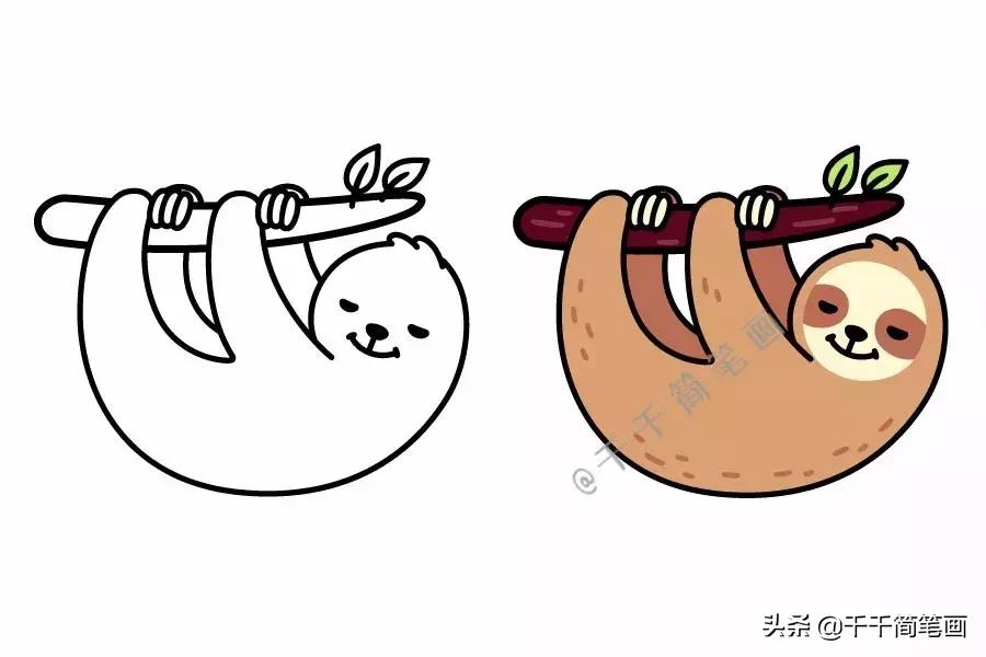 可爱动物简笔画萌萌哒,手帐边框图案简笔画动物