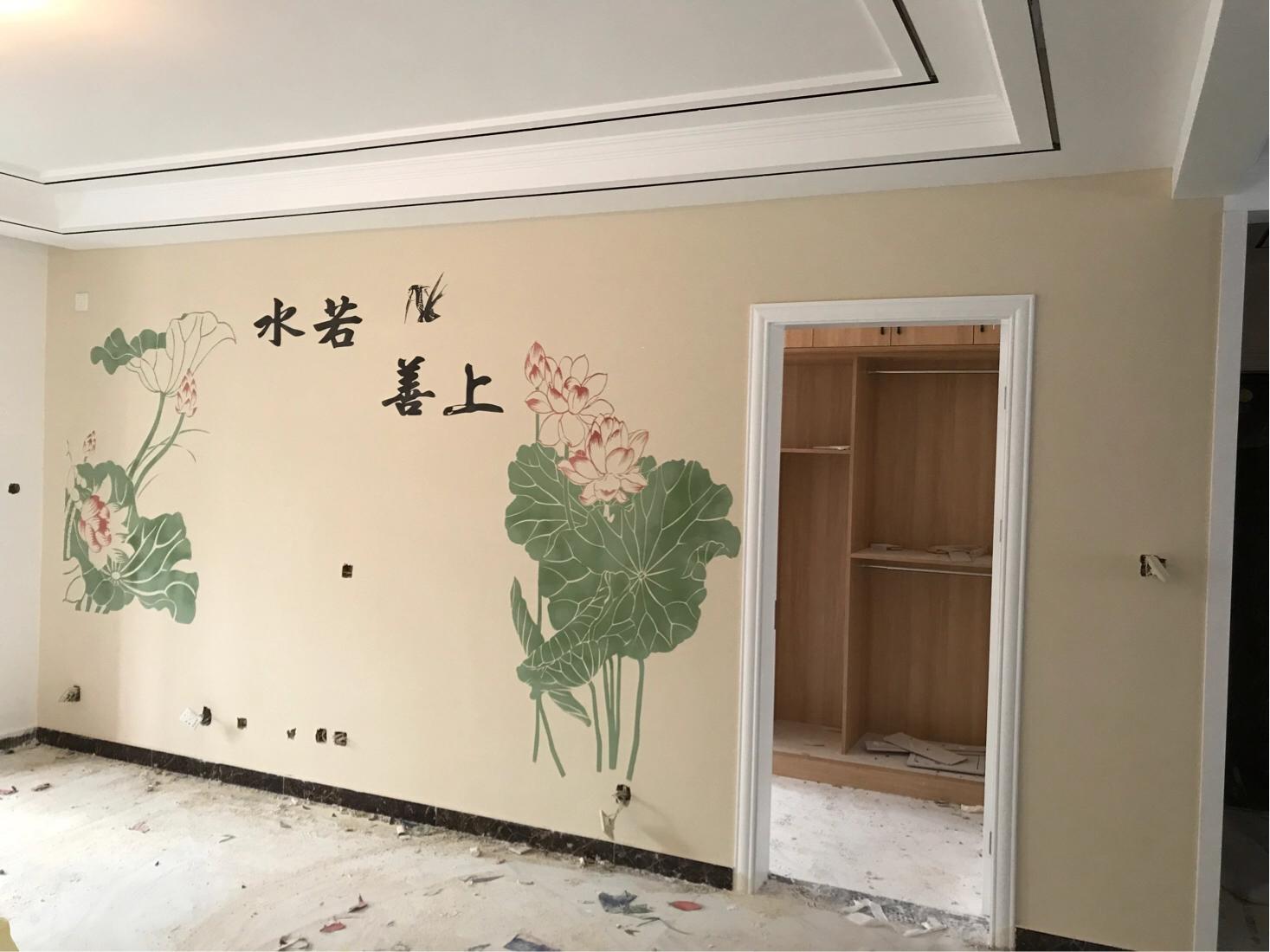 硅藻泥电视墙实景,硅藻泥背景墙实景