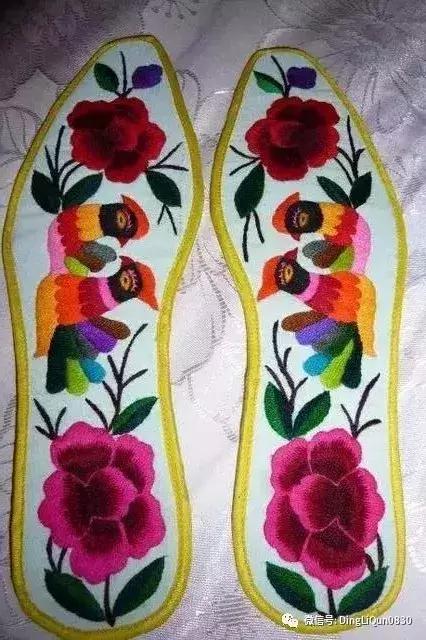 鞋垫手工刺绣最好看复杂的图案,刺绣作品展示简单