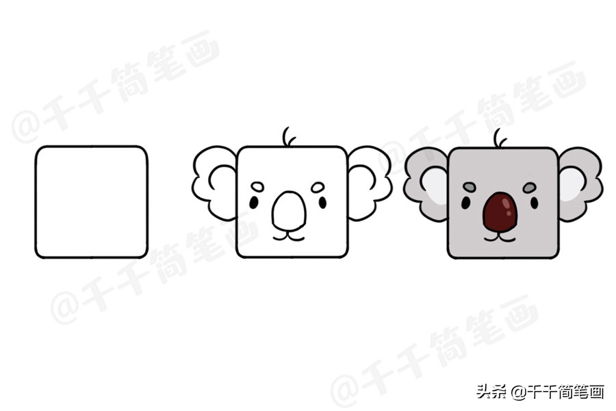 简笔画动物老虎简单,100种可爱动物简笔画熊猫