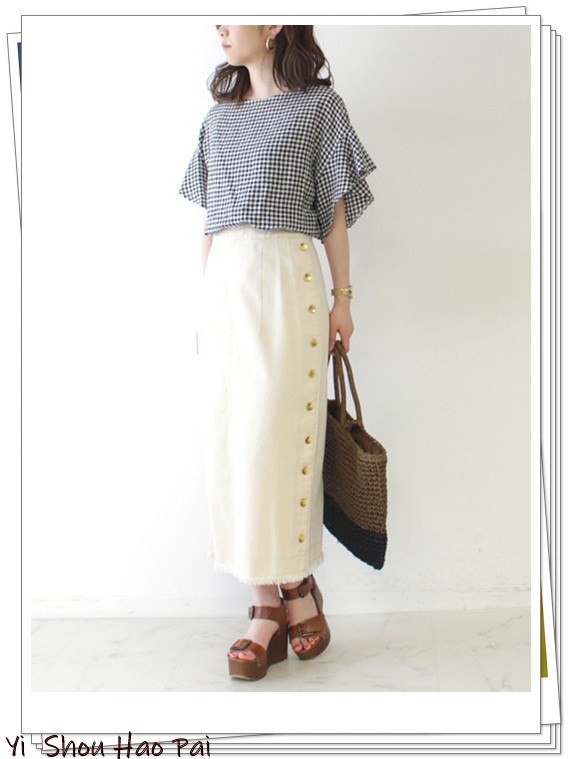 夏季格子衬衫搭配50岁,新款格子衬衫时尚潮流穿搭