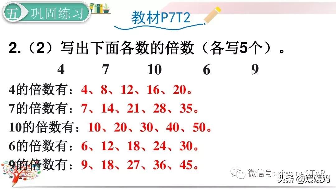 五年级下册数学因数与倍数练习题,人教版五年级下册因数和倍数ppt