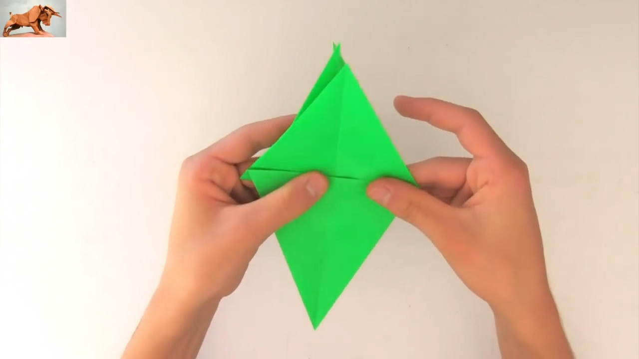 立体公牛折纸教程,凶猛公牛折纸