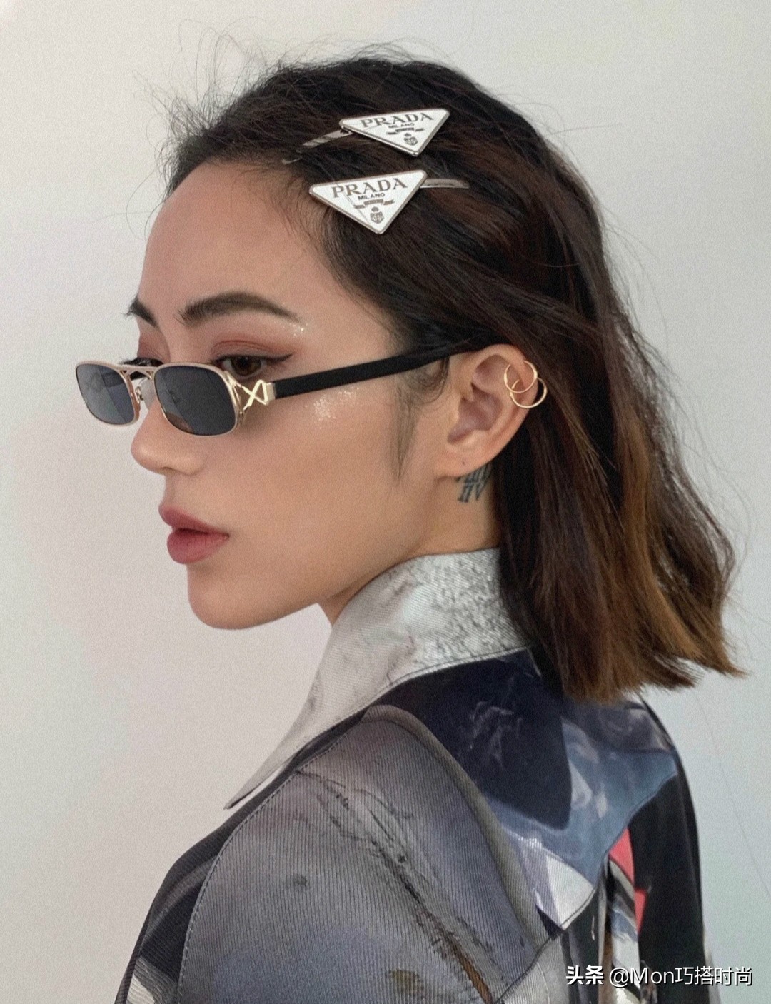 短发半扎发简单好看女生,夏天短发脸大的女生适合什么扎发