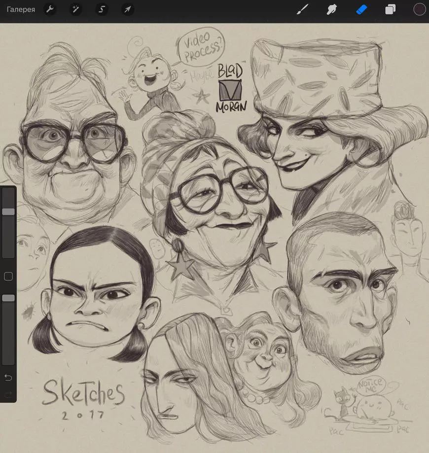 画动漫人物黑白插画素描,看似荒诞而有创意的素描插画