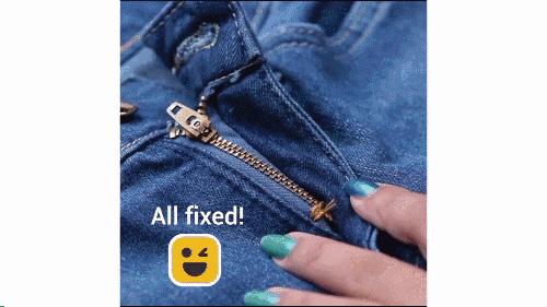 衣服拉链坏了教你一根吸管搞定,拉链插销处布烂了用吸管修的方法