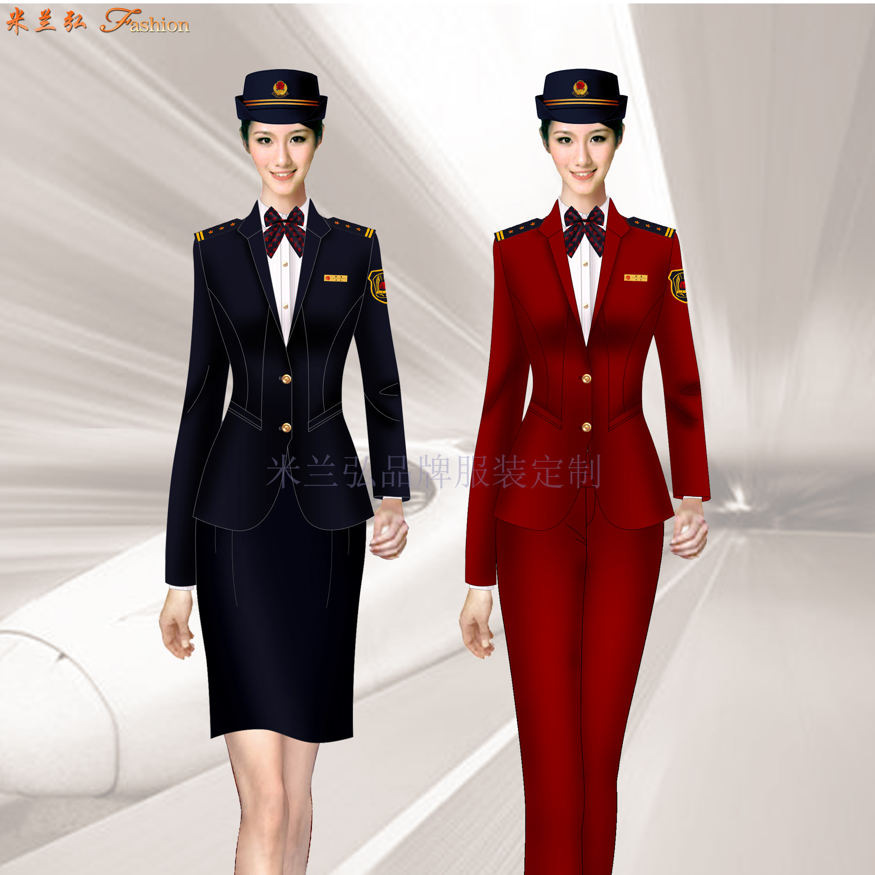 高铁工作服春秋,紫色高铁工作服