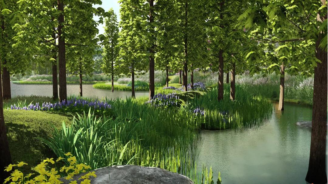 大型绿地公园,25万平方人工湖