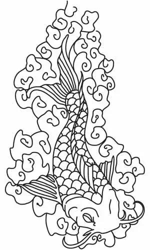 转运锦鲤简笔画,简笔画100种锦鲤图片