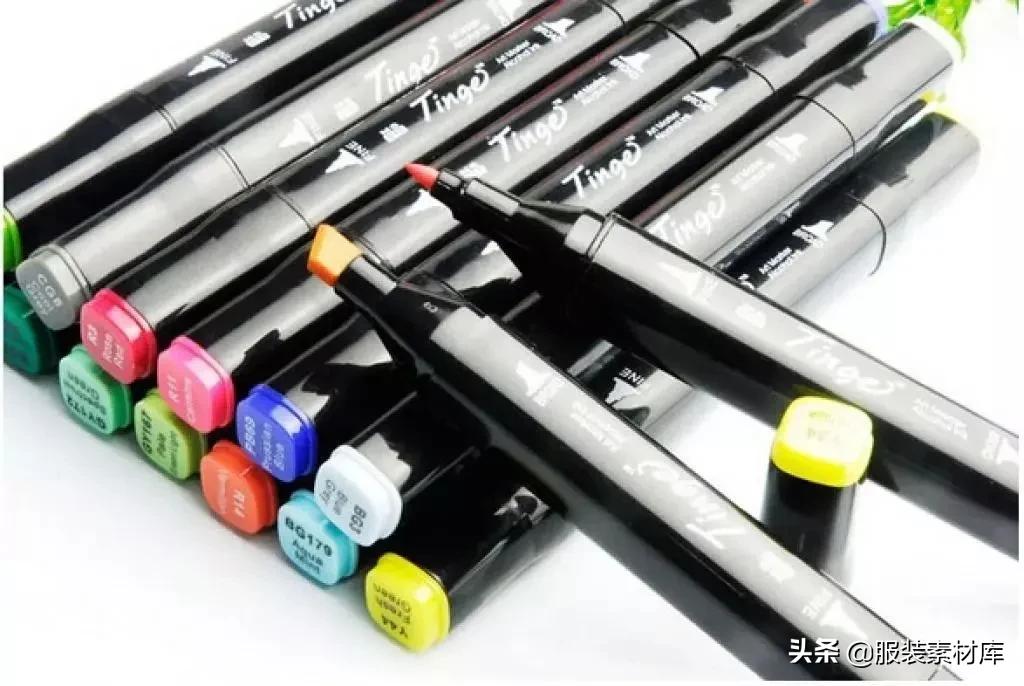 马克笔时装手绘,时装效果图马克笔