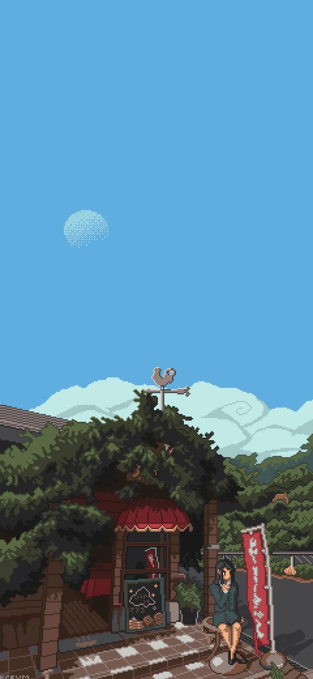 唯美像素风风景插画壁纸,像素风壁纸