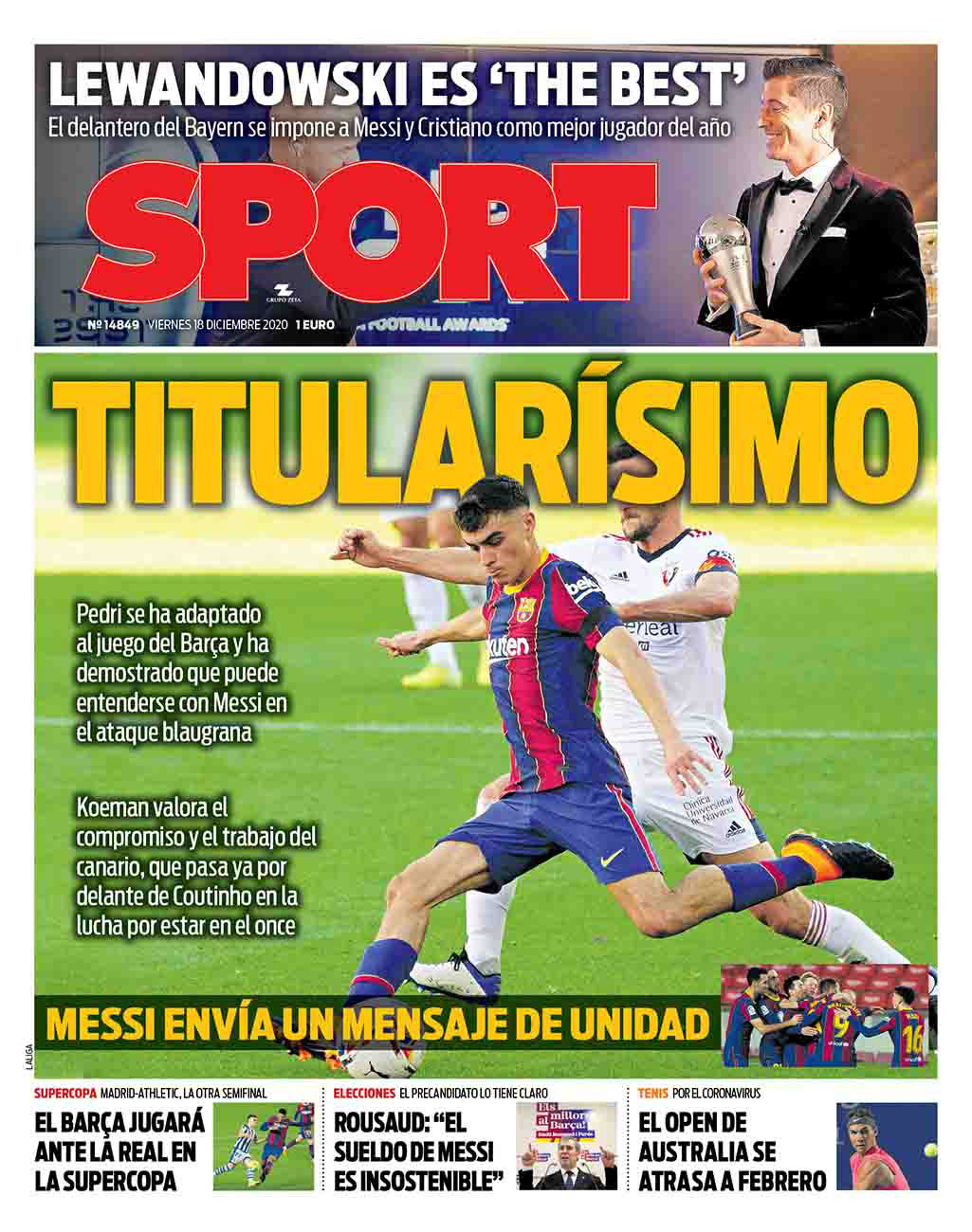 巴萨得知梅西金球奖,2019梅西当选世界足球先生