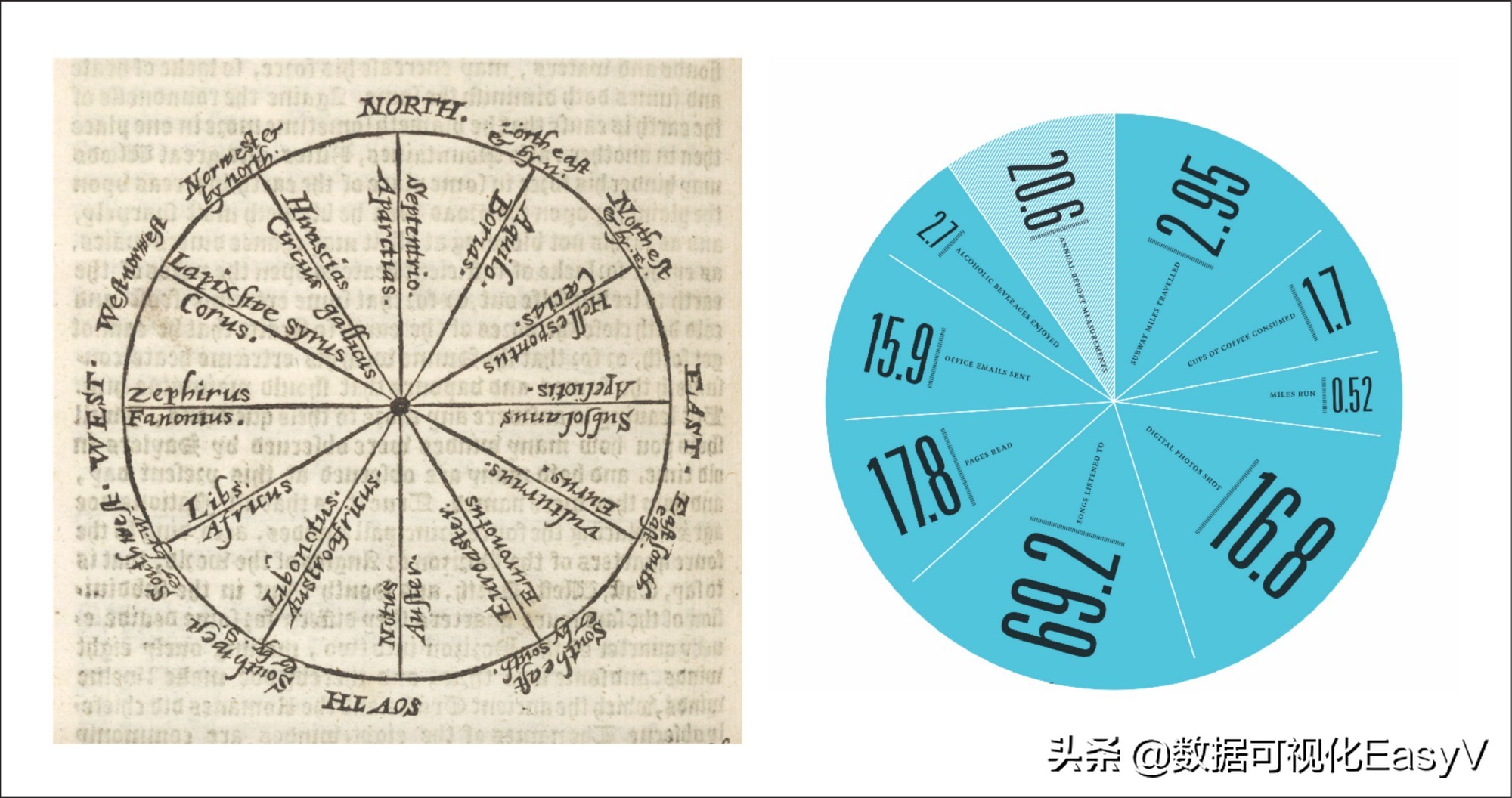 用历史和进化的观点来解释为什么人类喜欢用“饼图”来分析数据