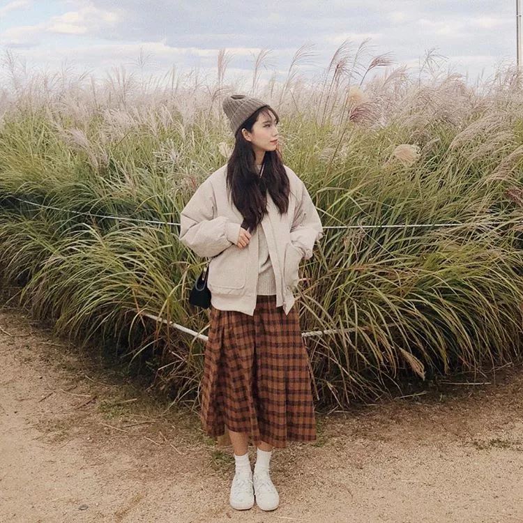 韩国冬季穿搭街拍模特,韩国ins网模穿搭