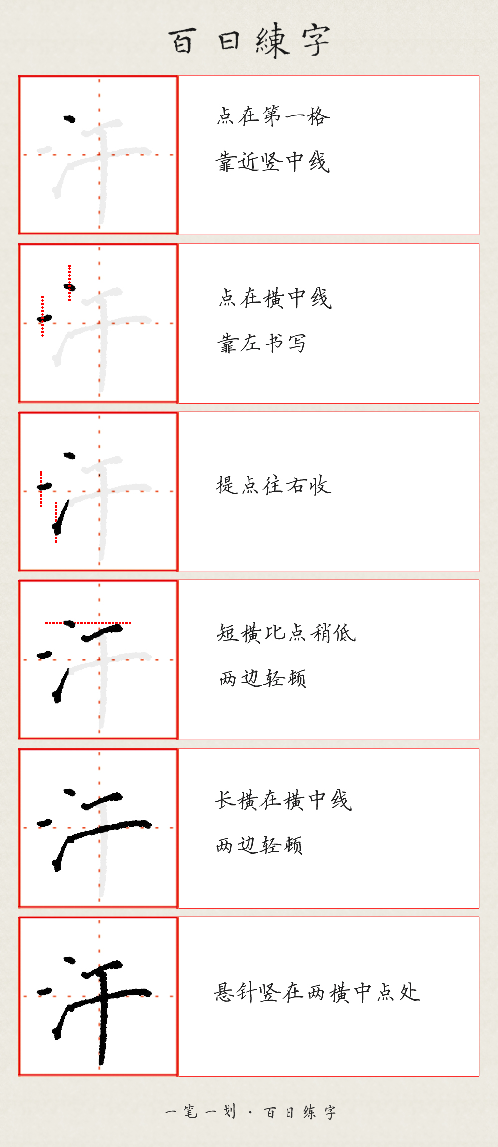 三点水毛笔写法慢视频分解,净为什么有三点水的写法