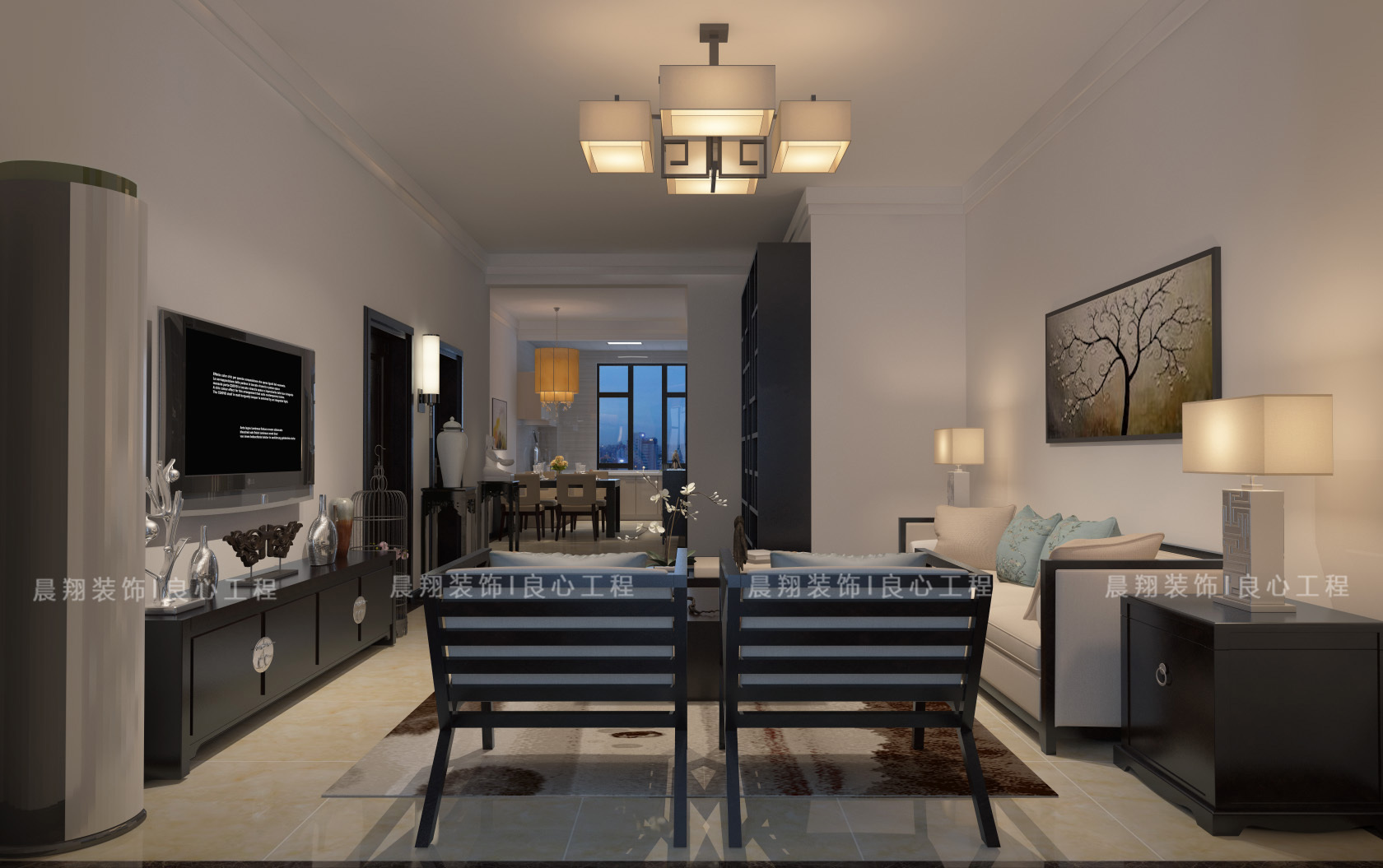 中式风格海景图,中式风格海景房