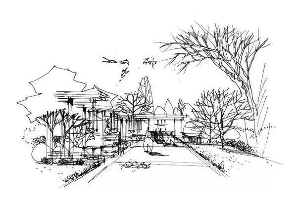 手绘效果图设计详解,干货五幅景观手绘效果图步骤图解