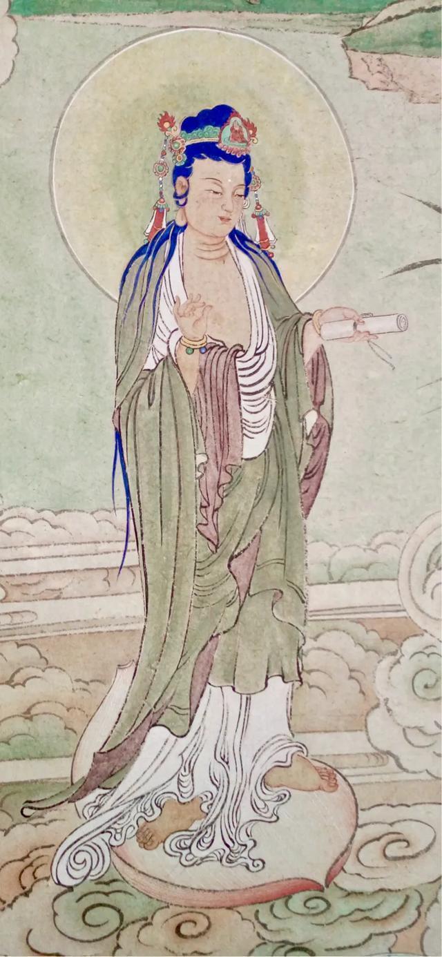 观音菩萨三十二像工笔画,观世音菩萨画像工笔画