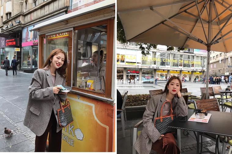 韩系欧尼风衣外套,韩国欧尼黑色大衣搭配