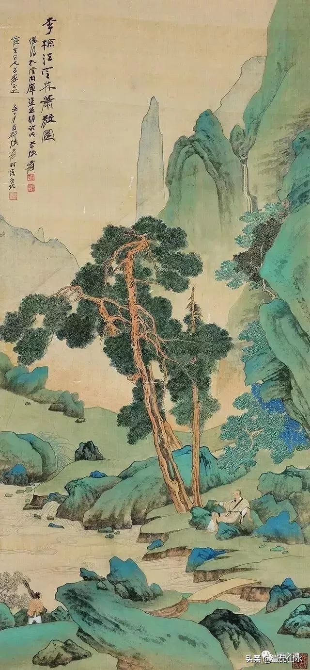 历代名家青绿山水画作品,历代青山绿水经典国画精品欣赏