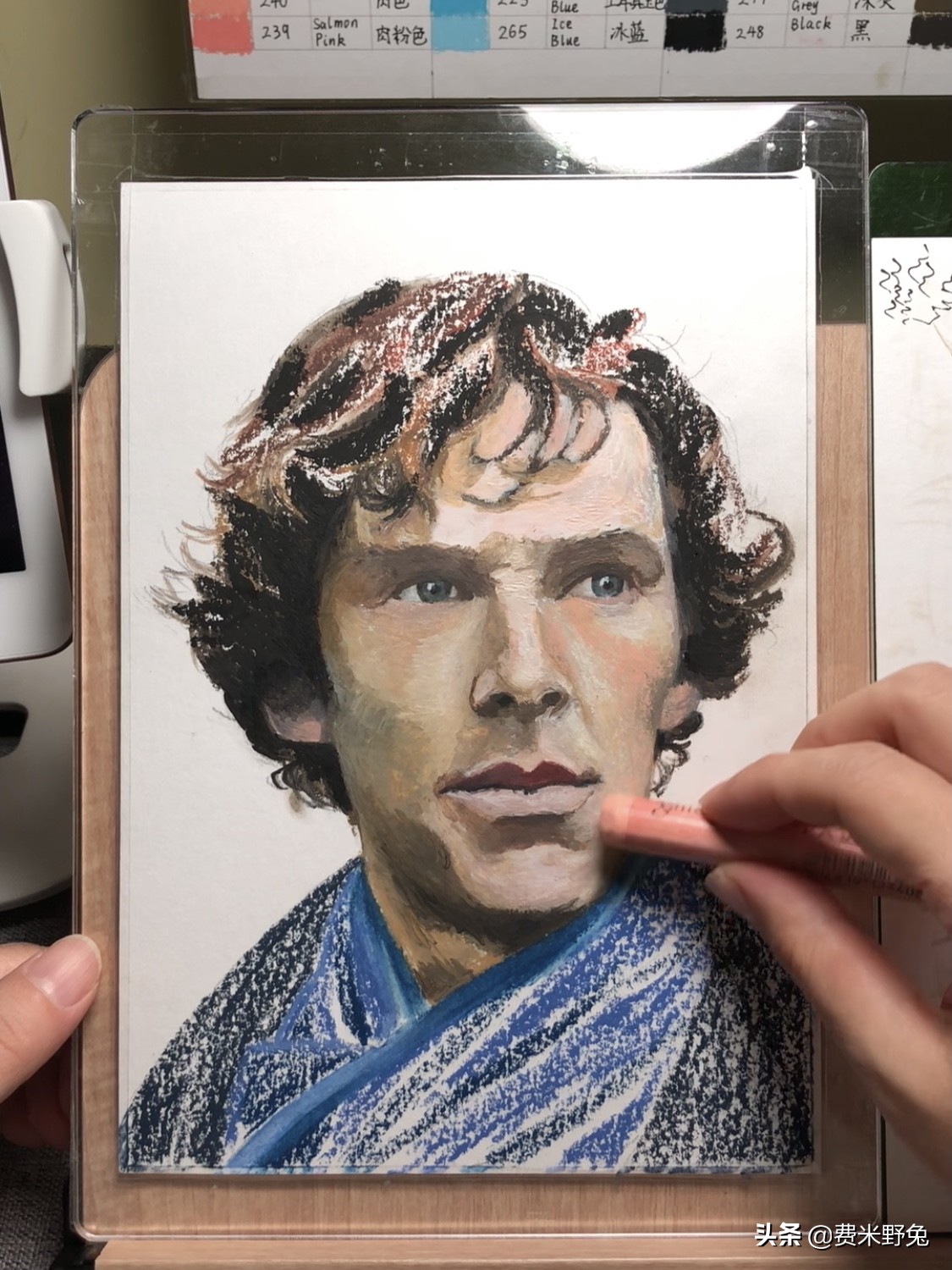 神探夏洛克图片手绘,油画棒星汉灿烂教程