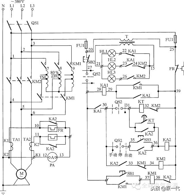 电动机星三角降压启动接线原理,星三角降压启动二次接线教学视频