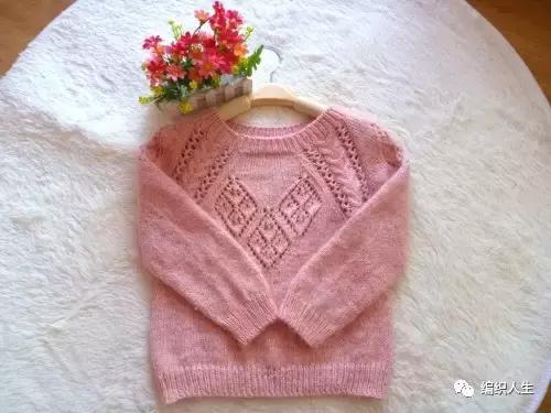 毛衣套头衫从上往下的编织教程,从领口往下育克圆肩套头衫图解