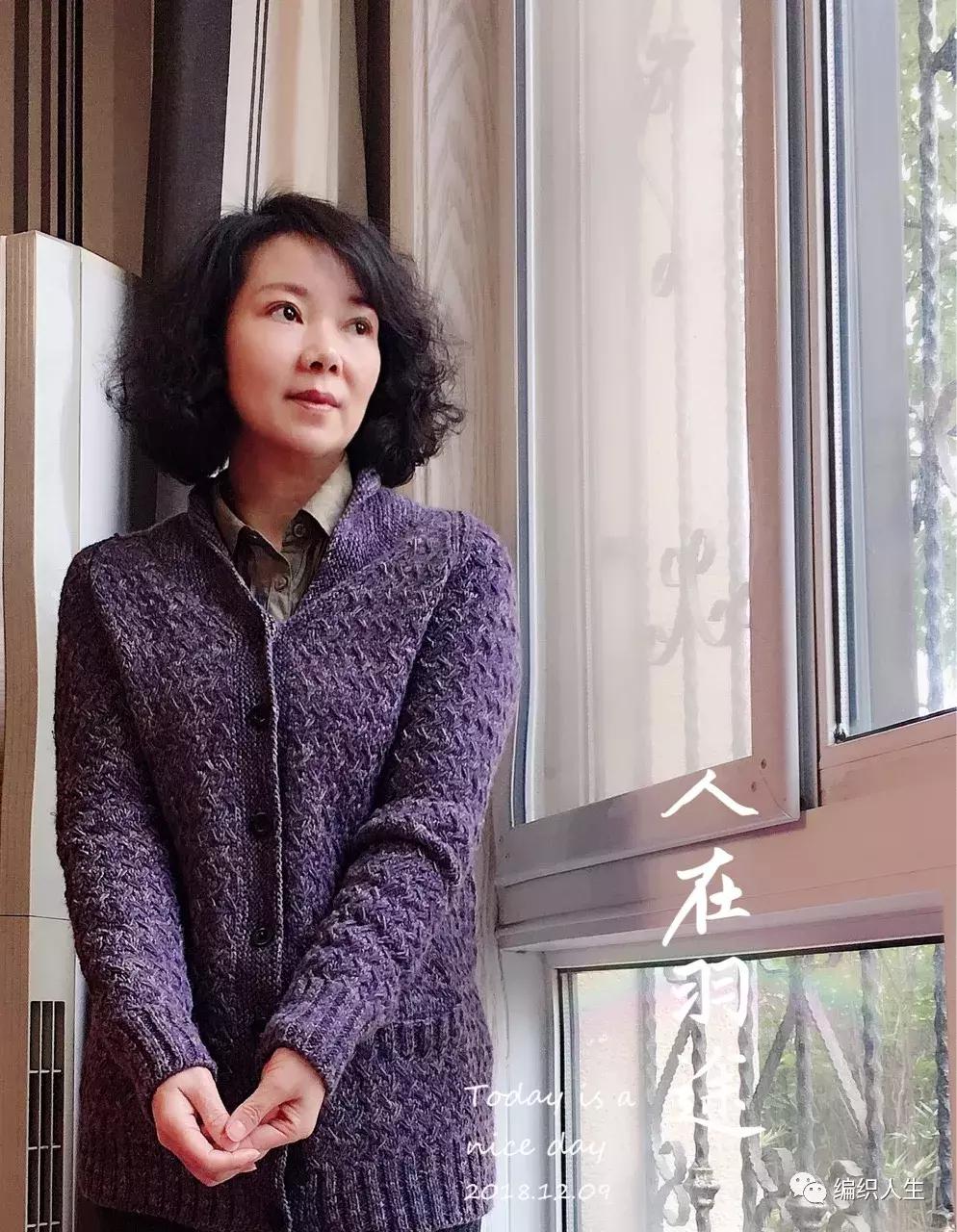 男士白色粗线棒针手工开衫毛衣,棒针翻领开衫编织视频