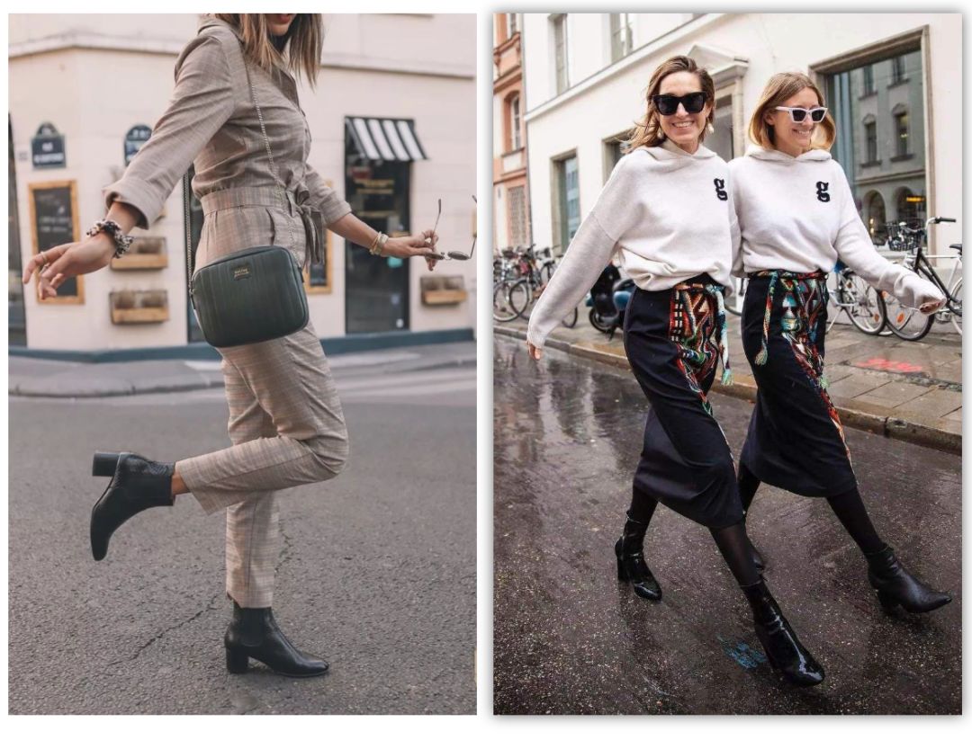 搭靴子穿的裙子秋冬款,裙子靴子秋冬搭配图