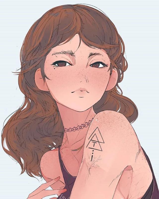 女孩ins风涂鸦画简笔画,欧美剧中的女性插画