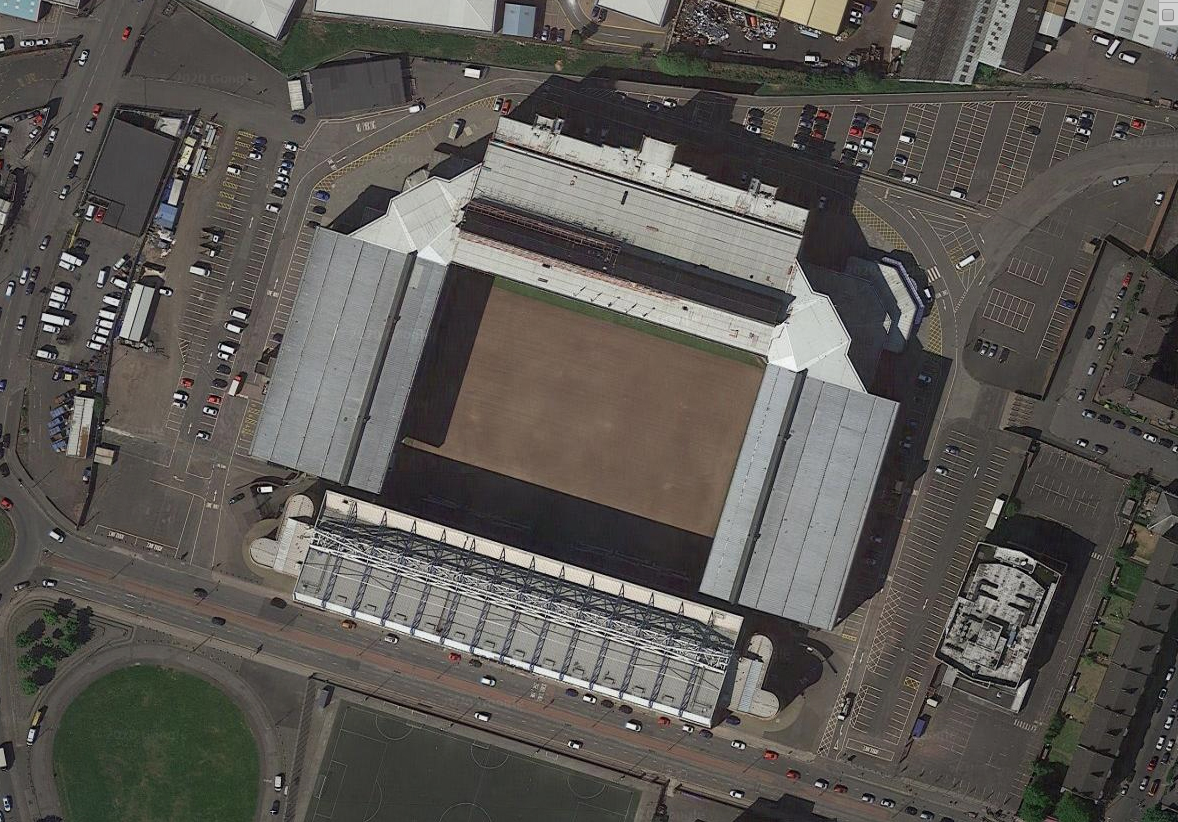 卫星航拍欧洲足球场,卫星地图看欧洲杯