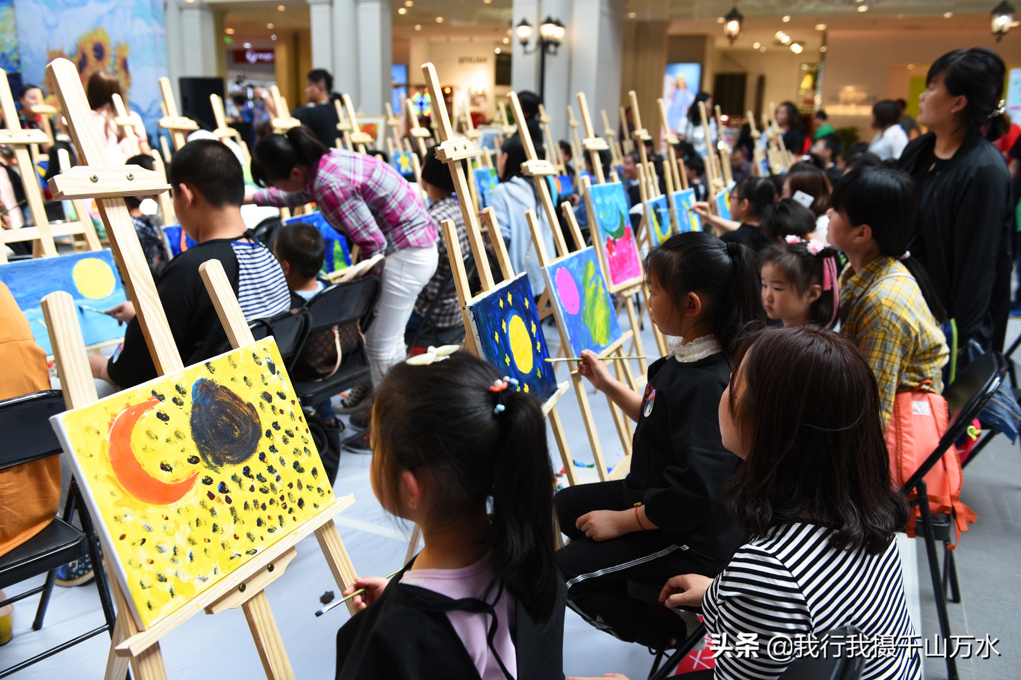 梵高的星空绘画教程油画棒,梵高星空儿童油画教程