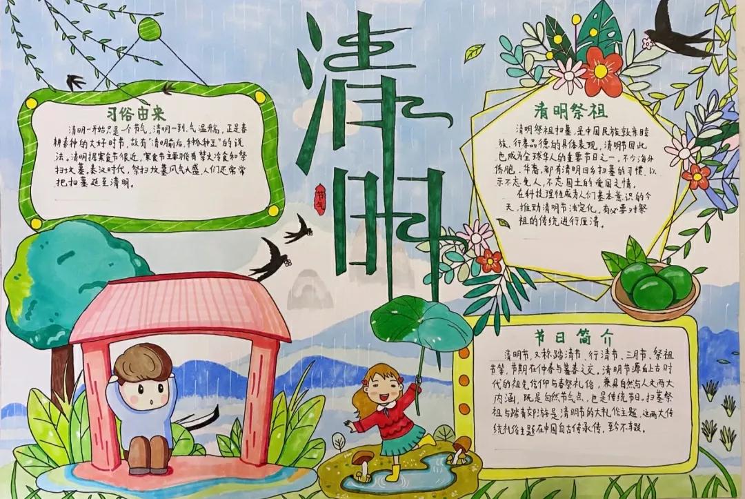 清明节小学生手抄报模板全集,清明节手抄报模板小学生专用空白