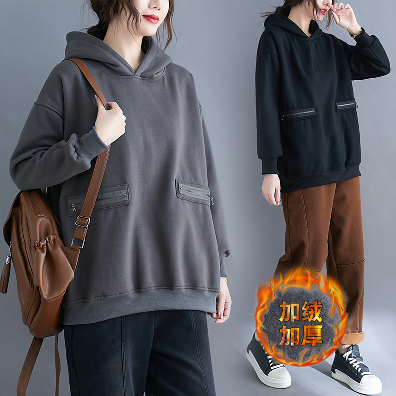 中青年女性穿搭高级感卫衣卫裤,胖女生冬季穿搭高级感套装卫衣裤