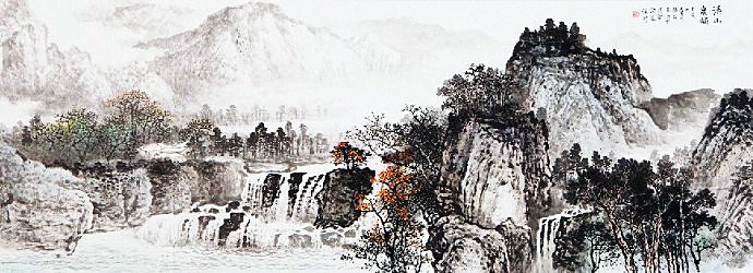 杨昌林山水画写生,杨昌林山水画鸿运当头