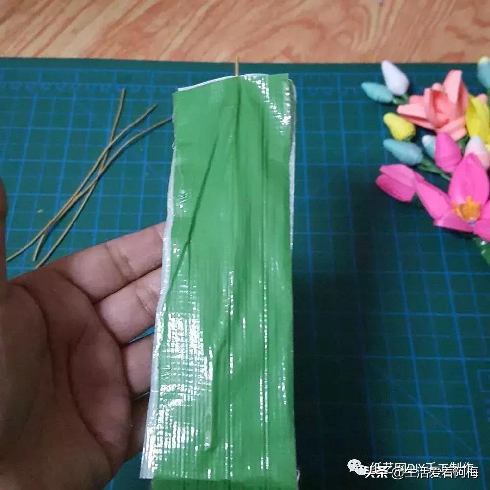 简单易学褶皱纸手工花束教师节,衍纸教师节立体花束教程