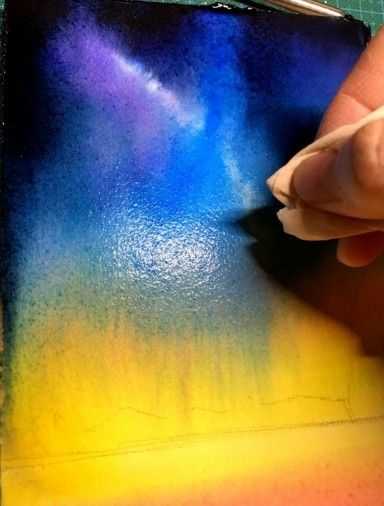 水彩入门基础教学星空画,水彩教程零基础星空