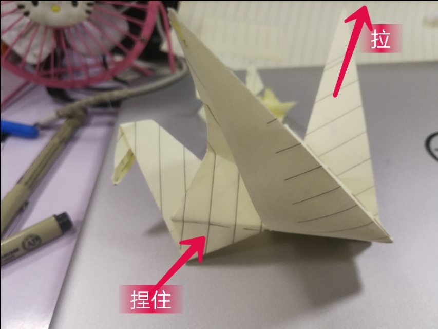 儿童千纸鹤折法4步,折纸鹤教程图