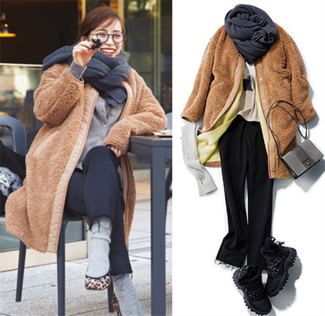 说实在，三木这件绿色泰迪有点大，这种衣服要合身才漂亮