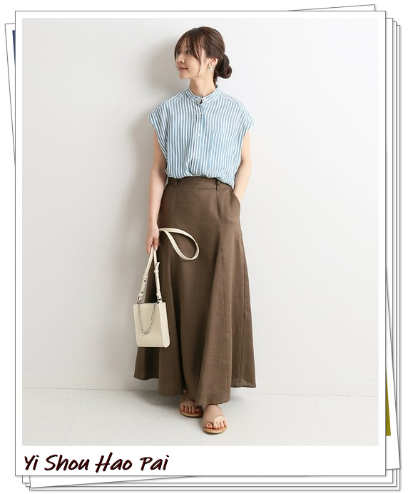 亚麻长半身裙如何搭配,亚麻裙半身裙怎么搭配上衣