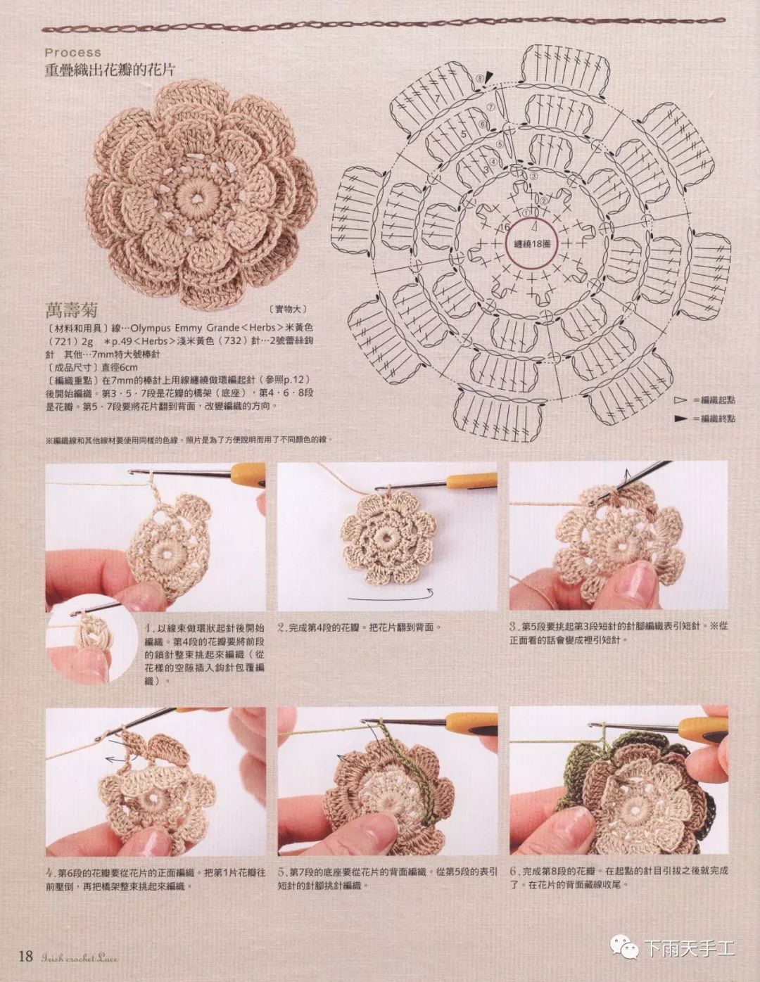 爱尔兰风拼花包包，漂亮的钩针手提包，详细花样图