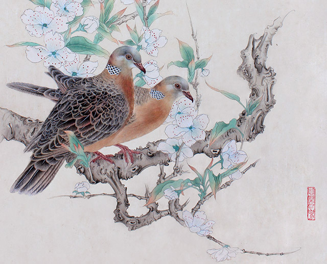 水仙花国画花鸟画图片欣赏,中国画花鸟画背景图片大全