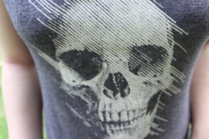 骷髅连体衣试穿,骷髅棉背心