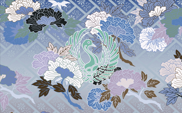 创意新中国风国潮故宫祥云仙白鹤电视背景墙海报展板PSD设计素材