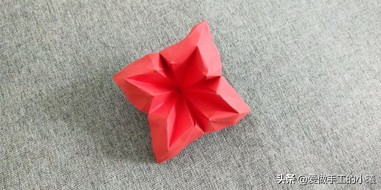 四瓣花折纸,四瓣花手工折纸视频简单